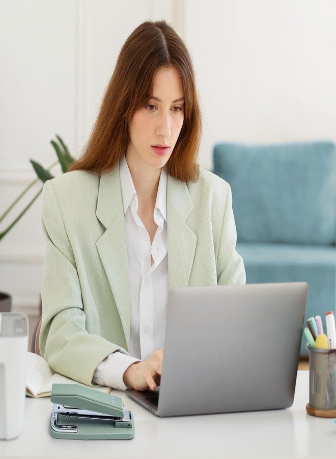 ام اند جي دباسة إم آند جي ذات ذراع متأرجح بسعة 50 ورقة، دوران 360 درجة، 1000 دبوس لتجليد الكتيبات، متينة للاستخدام في المكتب والمدرسة والمنزل (أخضر) - Image 2