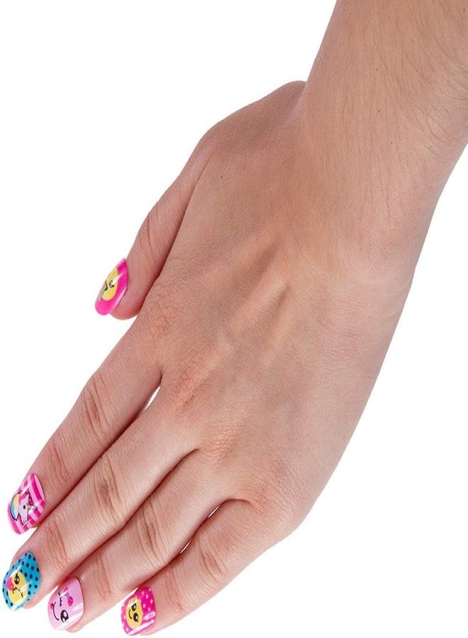 YBN Designer Nail Arts Set of 3 Different Colored Attractive Baby Artificial Nails With Polish Nail Art Kit for kids Girl's Multicolor Pack 1 - Image 3