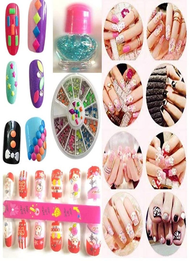 YBN Designer Nail Arts Set of 3 Different Colored Attractive Baby Artificial Nails With Polish Nail Art Kit for kids Girl's Multicolor Pack 1 - Image 4