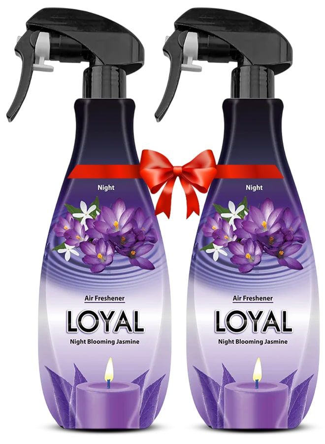 لويال معطر جو مركز برائحة الياسمين المزهر من لويال نايت، مناسب للمنزل والمكتب وداخل السيارة، 2 × 450 مل، ليلي