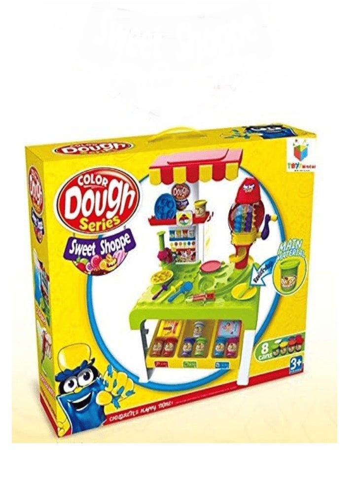 Color Drop Creative Dough Kitchen Playset for Kids – 33+ Pieces Pretend Ice Cream & Sweet Shop Play Center – Green  - Image 2