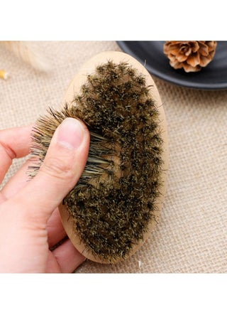 Soft Boar Bristle Wood Beard Brush Hair Comb Set - view 2