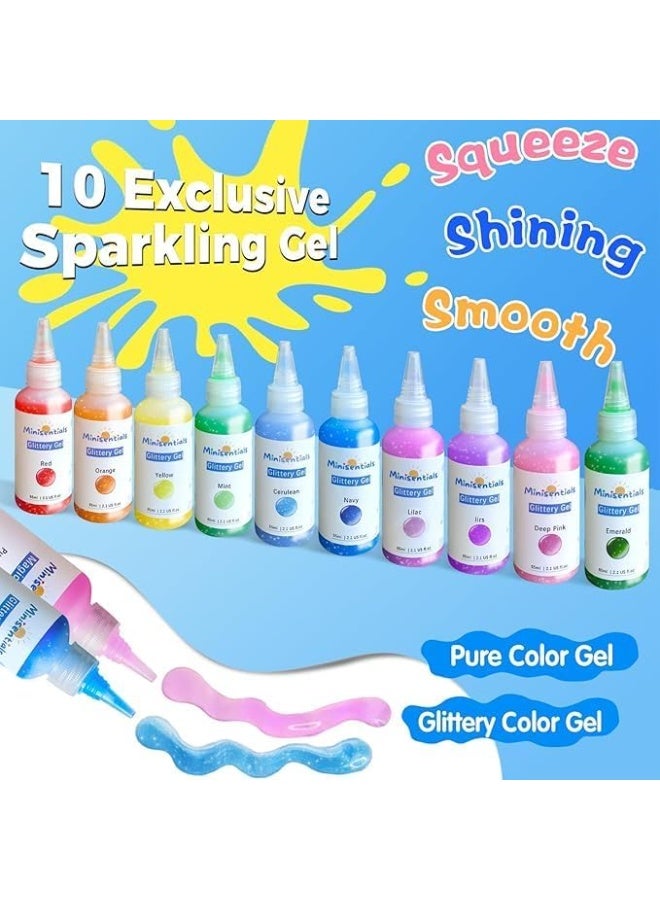 Generic Jar Magic Water Toy Set Magic Water 3D Plastic Glass Gel with Water Game Molds for Children Sea Life Games 12 Color Bottles + 12 Shapes Each shape has two sides - Image 2
