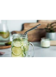 Afili Home Stainless Steel Metal Straw, Steel Soft Drink Straw and Straw Cleaning Brush, 3 Piece Metal Straw Set  - Image 3