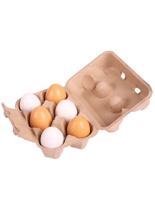 Bigjigs Toys Six Wooden Eggs In Carton - Image 2