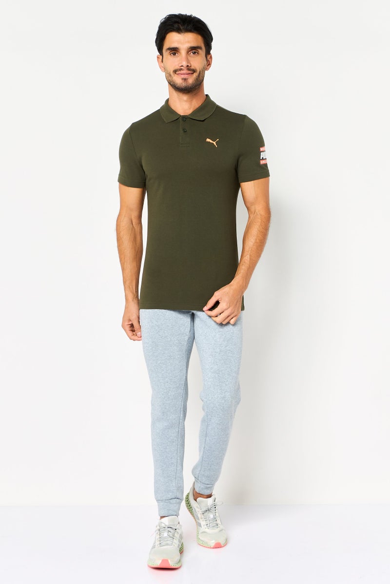 PUMA Men Sportswear Fit Short Sleeve Outdoor Polo Shirt, Dark Olive - Image 4