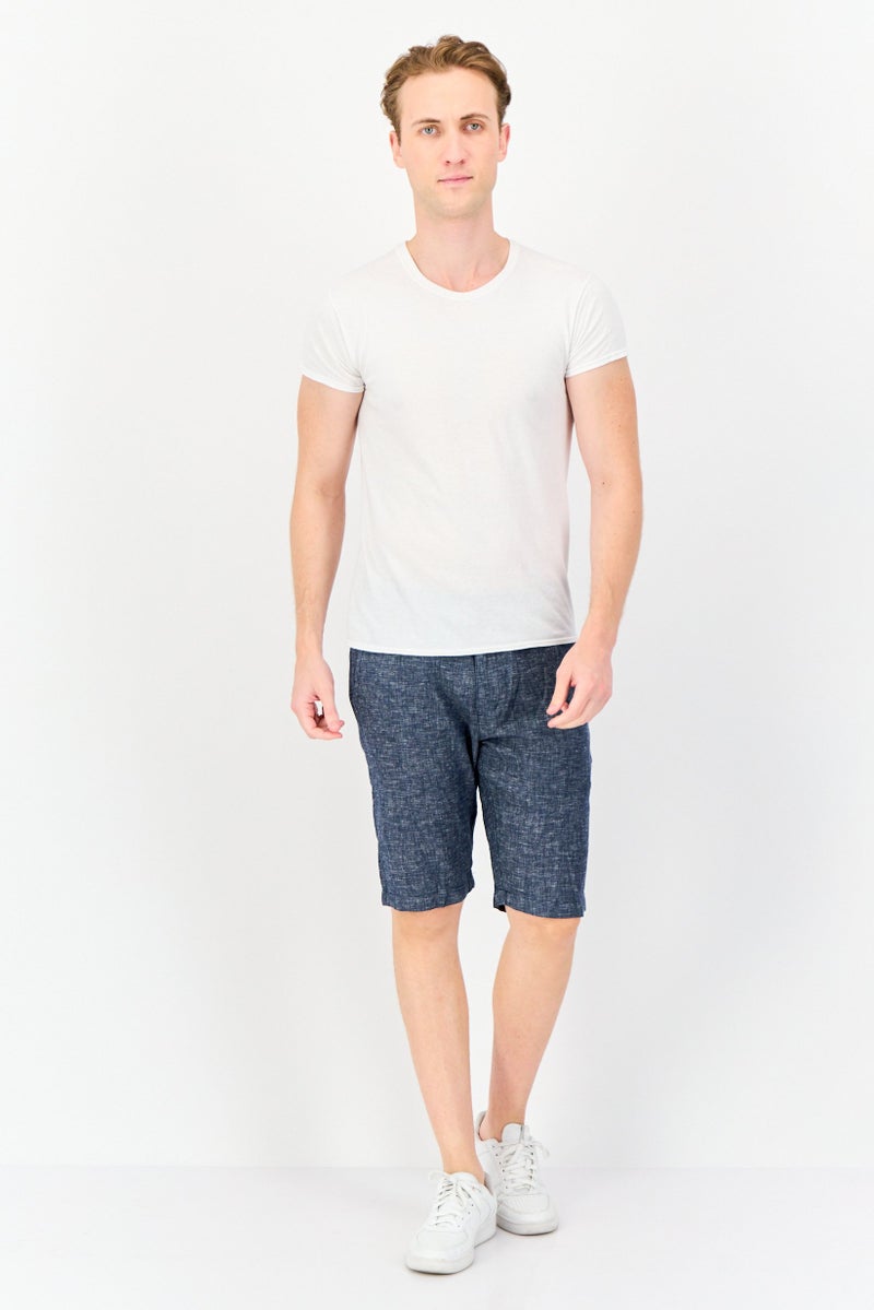 GIORDANO Men Chambray Chino Shorts, Navy - Image 4