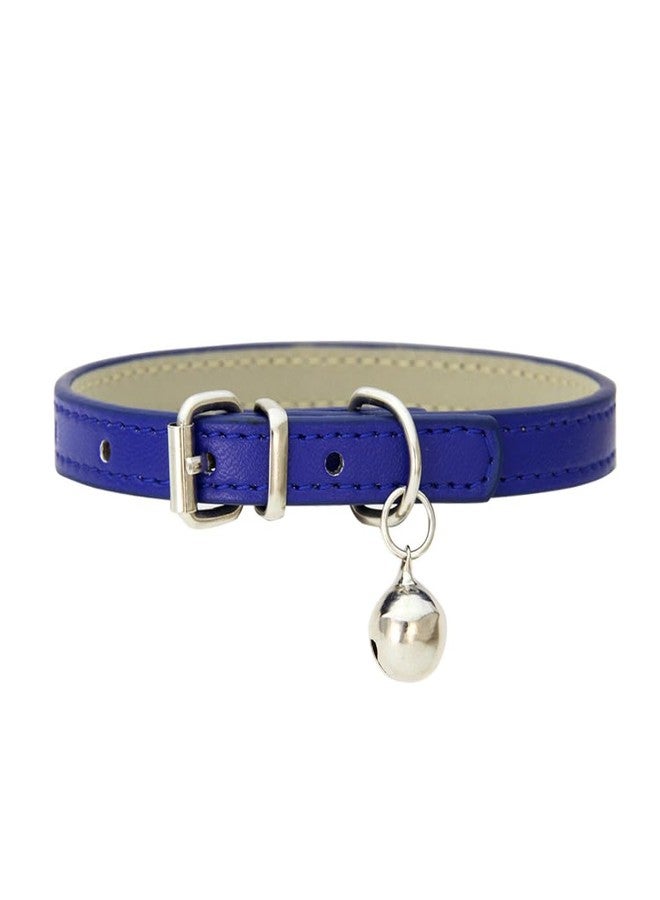 WeimoMonkey Bell Collar for Cats, Puppy Collar with Bell, Cat Collars Boy Soft Faux Leather Adjustable for XXS Xs Small Pet Dogs Animal Litter Tiny Kitten Male Girls, Dark Blue,XXSmall - Image 5