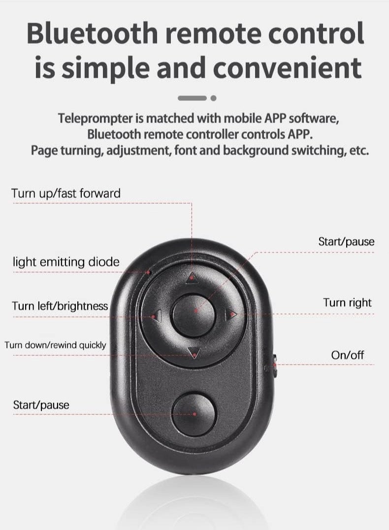 LENSGO TC7S Teleprompter Portable Inscriber Mobile Teleprompter for Tablet Smart Phone for Video Recording with Remote Control - Image 2