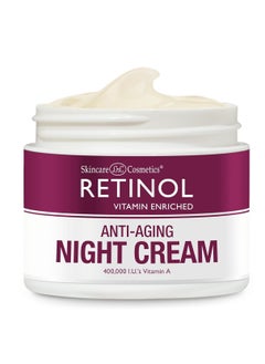 RETINOL Retinol Skincare LdeL Cosmetics Night Cream Vitamins A + C + E Works While You Sleep to Reduce Fine Lines And Other Signs of Aging 1.7 Oz. 