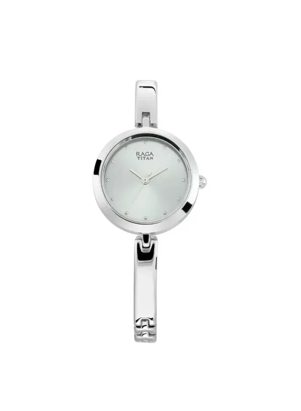 تيتان Titan Raga Viva Quartz Analog Women Watch Grey Dial With Silver Colour Metal Strap