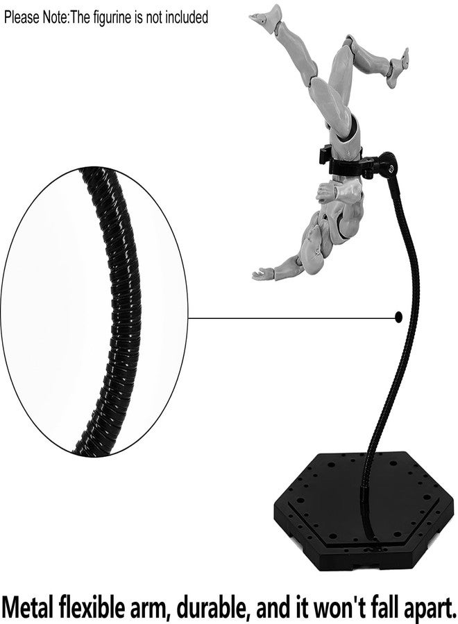 Yocoolfun 3 Pack Black Action Figure Stand,Action Figure Display Holder Stand Base,Compatible with HG RG SD SHF Gundam 1/144 Toy,Doll Stop Motion Holder Stand with Screwdriver - Image 2