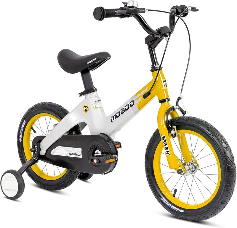 Mogoo Spark Kids Magnesium Alloy Lightweight Bike for 2-8 Years Old Boys Girls, Adjustable Height, Disc Handbrakes, 12in 14in 16-Inch Bicycle w Training Wheels - Image 2