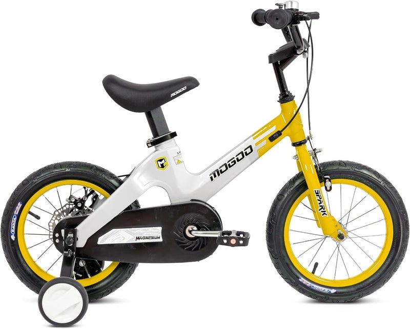 Mogoo Spark Kids Magnesium Alloy Lightweight Bike for 2-8 Years Old Boys Girls, Adjustable Height, Disc Handbrakes, 12in 14in 16-Inch Bicycle w Training Wheels - Image 1