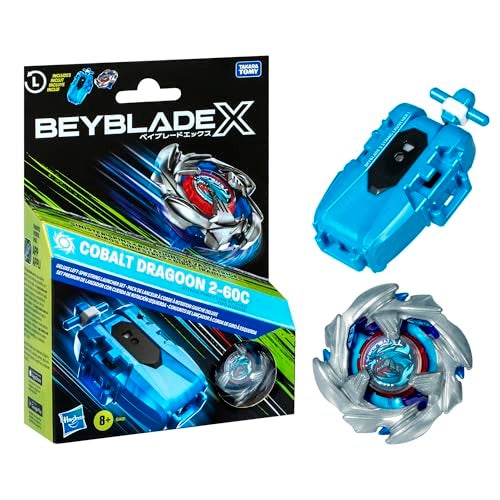 BeyBlade مجموعة قاذف خيوط بي بليد إكس كوبايت دراجون 2-60C ديلوكس مع قمة دوران يسار نوع هجوم؛ هدية رائعة للأطفال من عمر 8 سنوات - Image 1