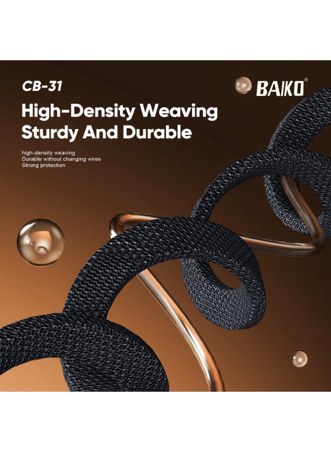 Baiko 240W USB-C to USB-C Fast Charging Cable with Built-in 360° Foldable Stand — smartphones, tablets & laptops with ultra-fast PD 3.1 charging, durable braided design, and hands-free viewing convenience in one stylish 1.5m Type-C cable. - Image 4