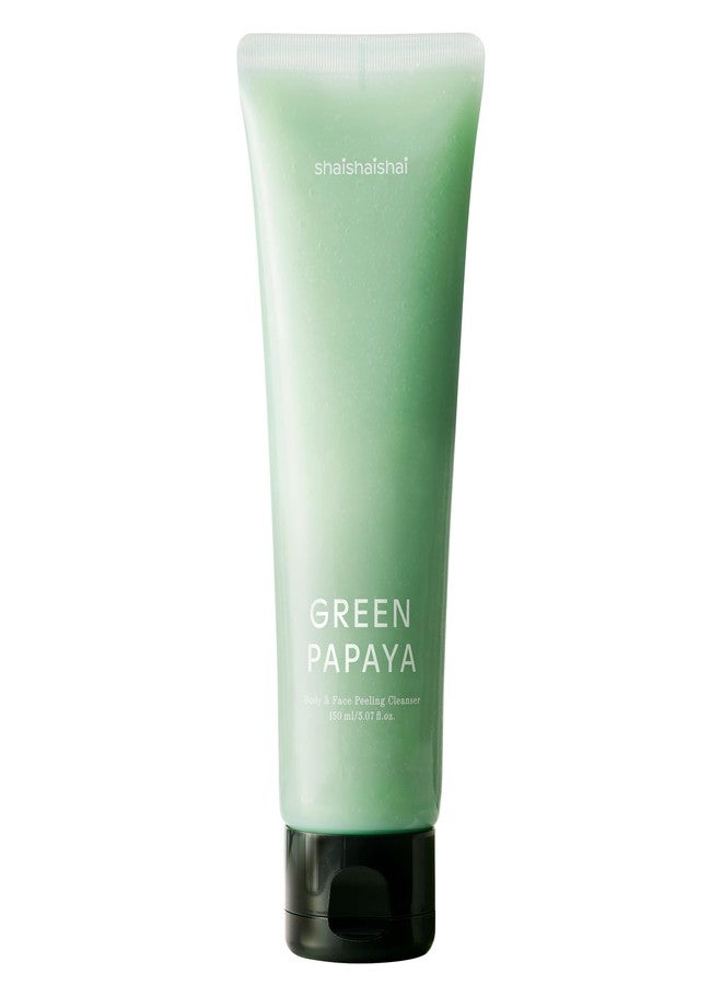 shaishaishai GREEN PAPAYA Body & Face Peeling Cleanser, Papaya Enzyme Exfoliator, Gentle AHA & BHA for Deep Cleansing, Soothing 10% Centella Asiatica, Removes Blackheads, 5.07 Fl Oz - Image 1