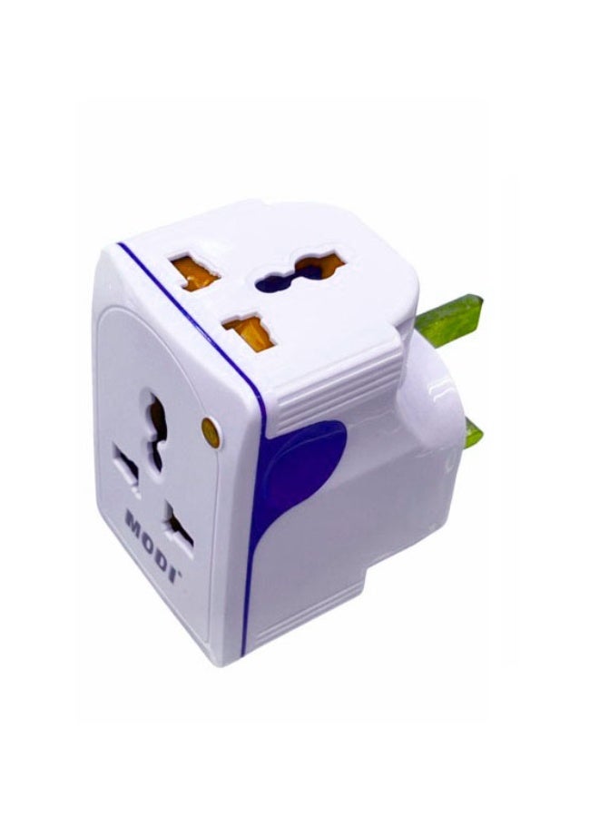 MODI Multi-use 3-way socket adapter, multi-port socket, high safety and practical design, fits all devices with 13 amp indicator light, ideal for homes, offices and shops - Image 1