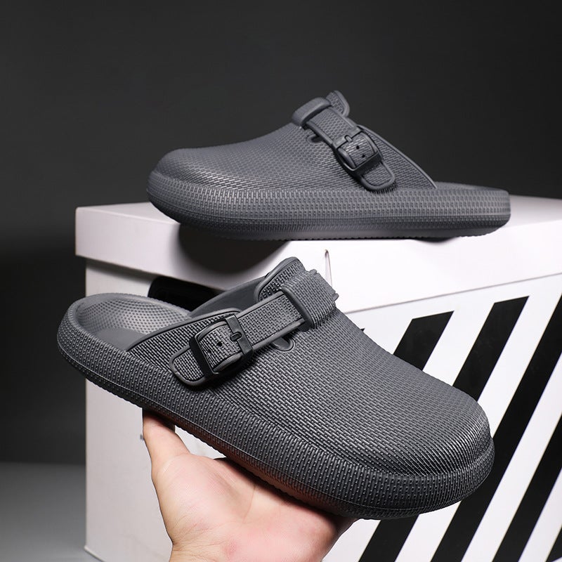 2025 New Mens Baotou Slippers EVA Laboratory Medical Care Special Surgical Slippers Fashion Trend Outer Wear Mens Slippers Grey 