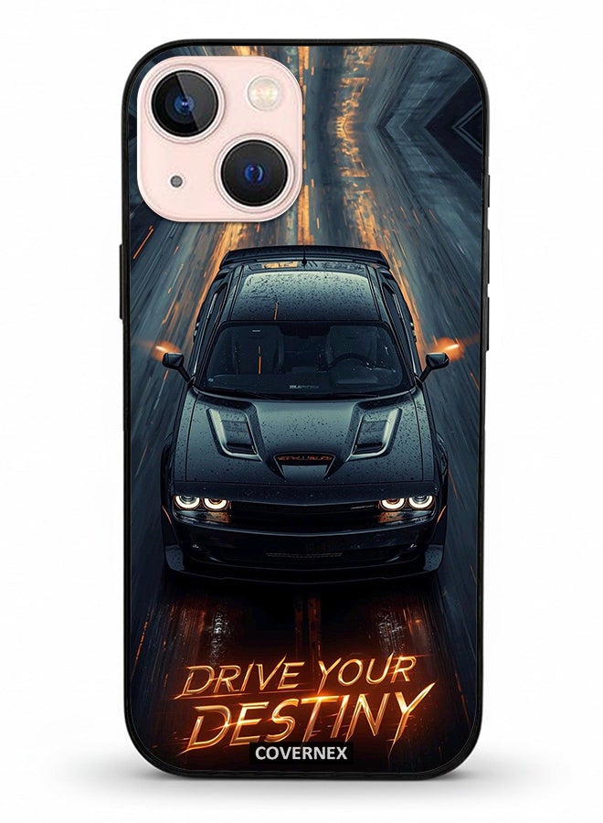 Covernex Apple iPhone 13 Mini Protective Case Cover Printed Featuring Drive Your Desting Dark Muscle Car - Image 2
