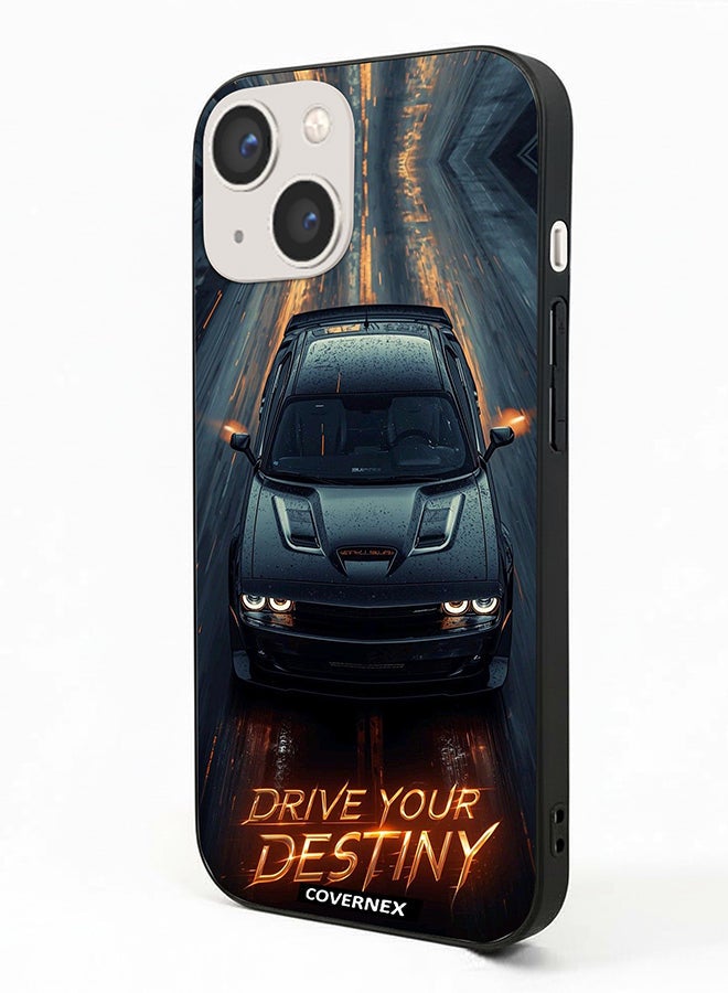Covernex Apple iPhone 13 Mini Protective Case Cover Printed Featuring Drive Your Desting Dark Muscle Car - Image 1