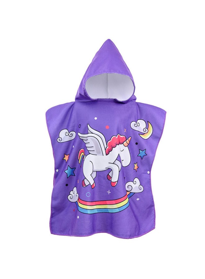 SHARP Children's Bath Towel Cape Hooded Cartoon Printed Towel Baby Home Bath Water Absorbent Windproof Warm Bathrobe - Image 1