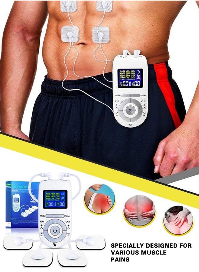 SUNDAREE Electric Massage Instrument Advanced TENS & EMS Muscle Stimulator - Pain Relief and Recovery System with 12 Modes, 40 Intensities - Dual Channel Rechargeable Electric Pulse Massager for Effective Pain Therapy  - Image 1
