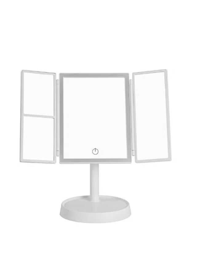 Wireless Foldable LED Makeup Mirror – 3-Tone Light, 2X/3X Magnification, 360° Adjustable, Rechargeable Portable Vanity Mirror - Image 2