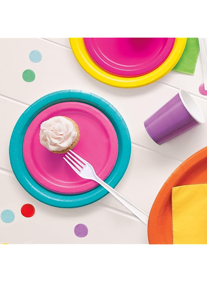 Unique 8 Hot Pink Plates 7'' - Image 2