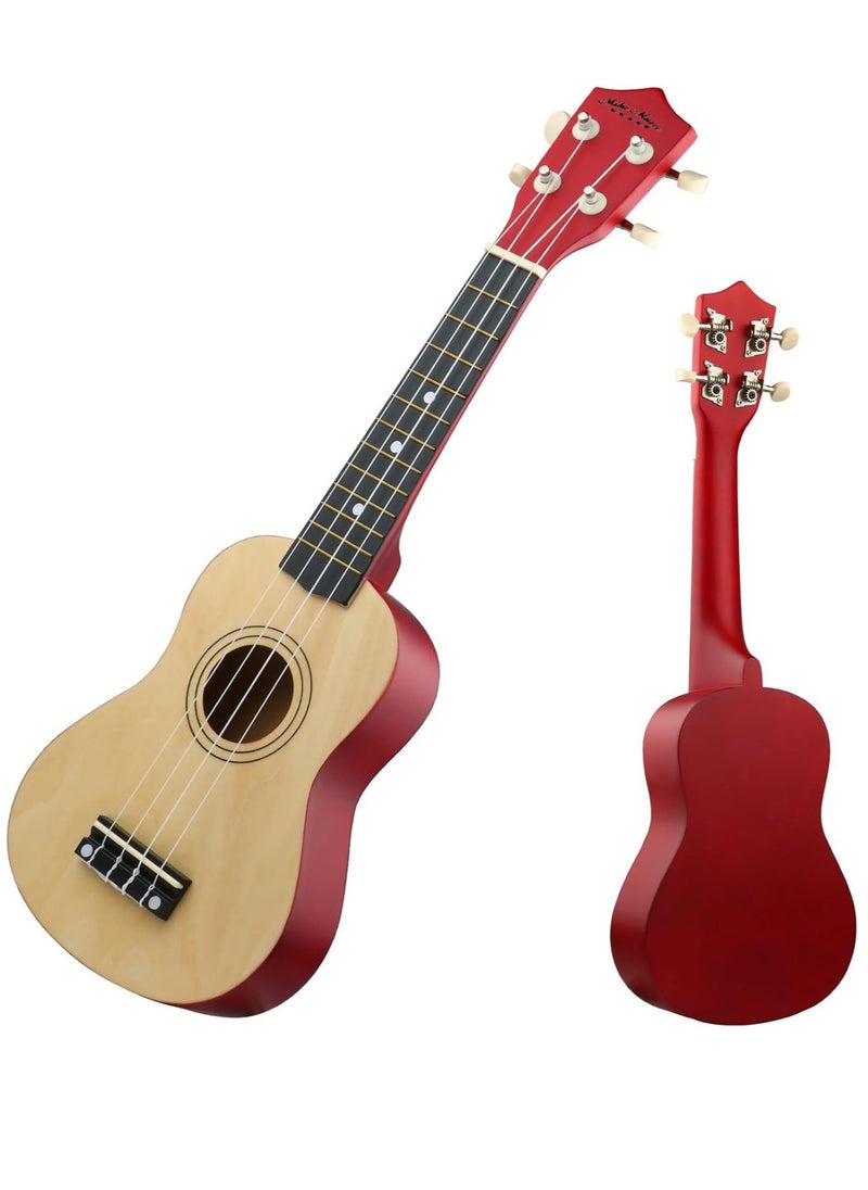 Mike Music - Beginner Ukulele Set for Kids Adults 21 inch Ukuleles Starter Kit Hawaii Mini Guitars for Students Small Guitar Ukulele with Gig Bag, Digital Tuner, Capo, Belt, 1 Spare String and Pick (Natural) - Image 1