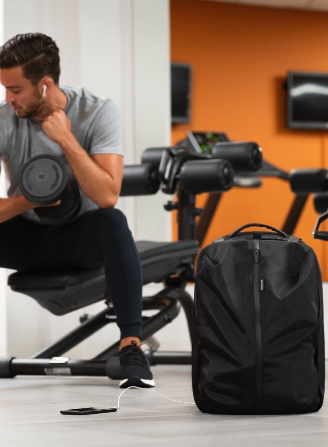 XD DESIGN Flex Gym Bag | Anti-Theft Bag, Convertible Business to Gym Backpack, Laptop Travel Bag, Hidden Zipper, RFID Protected Pocket, Multi Compartments & Water Repellant - Black - Image 4
