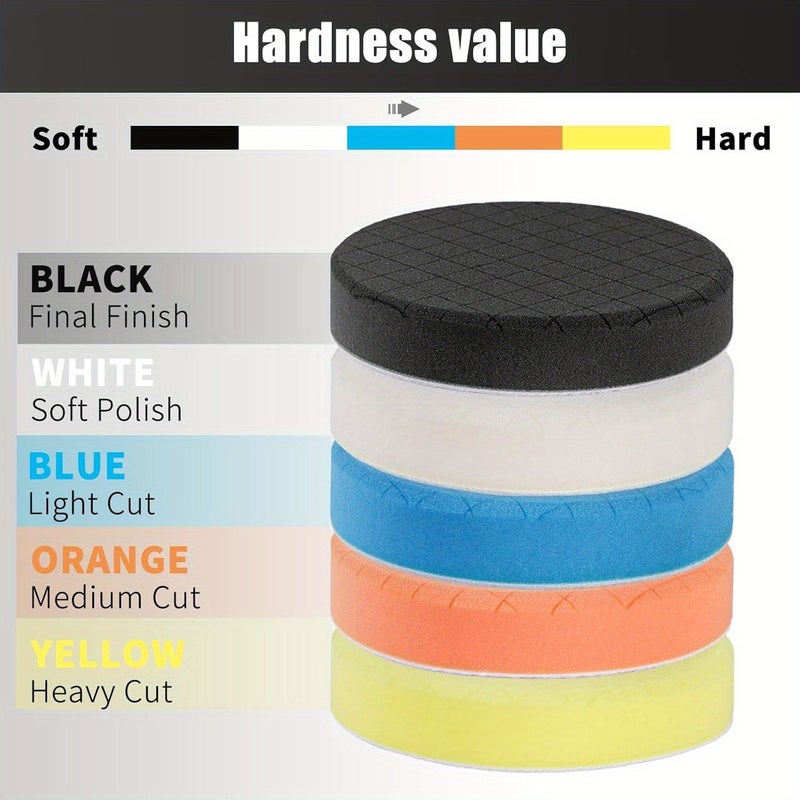 6 Inch Polishing Pads 5pcs Set Composite Buffing Sponge Pads For Car Buffer Polisher Compound And Waxing - Image 2