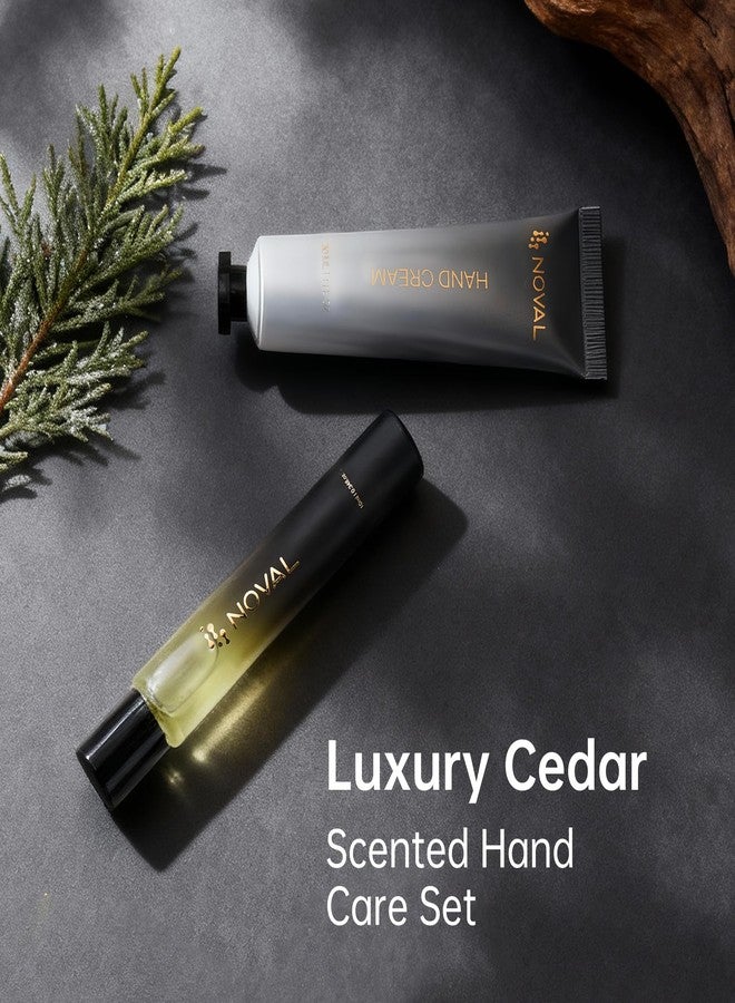 NOVAL Hand & Cuticle Care Set for Men Smell Good Cedar Scented Roll On Male Essential Cuticle Oil & Hand Cream with Jojoba, Shea Butter, Travel Size Kit for Cuticles & Nail Care - Image 2