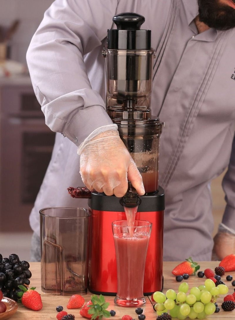 Balzano Whole Mouth Slow Juicer JE20-36M01 - Red