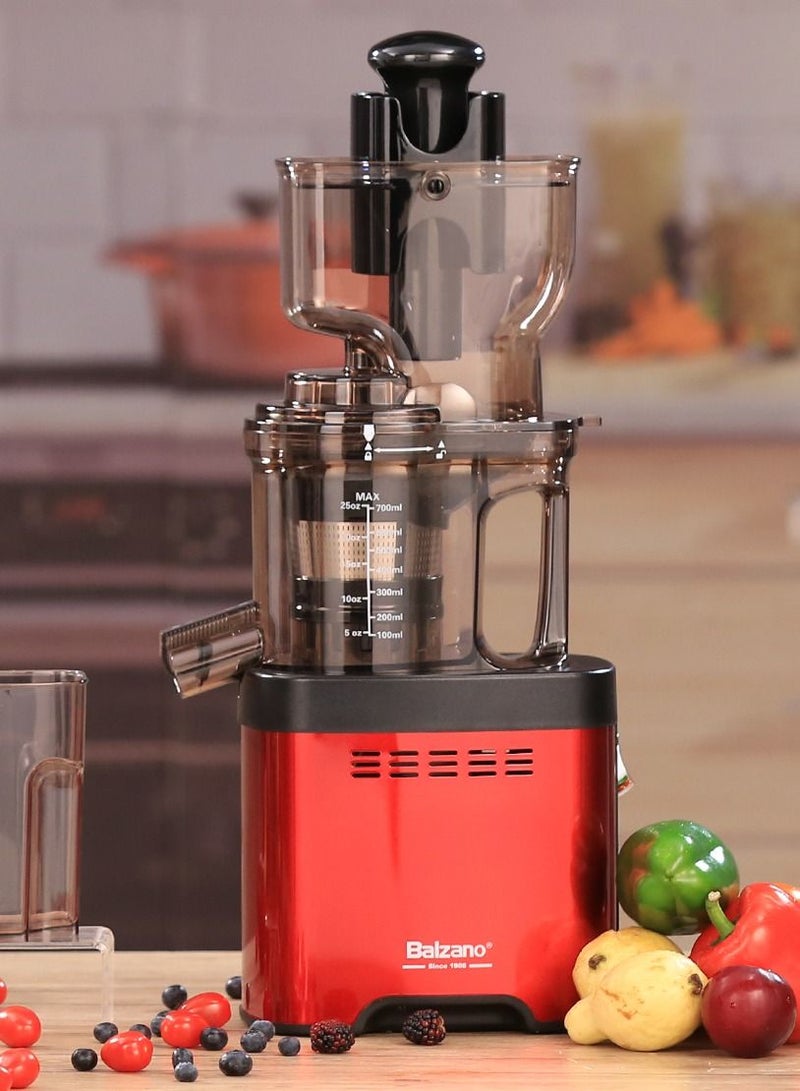 Balzano Whole Mouth Slow Juicer JE20-36M01 - Red