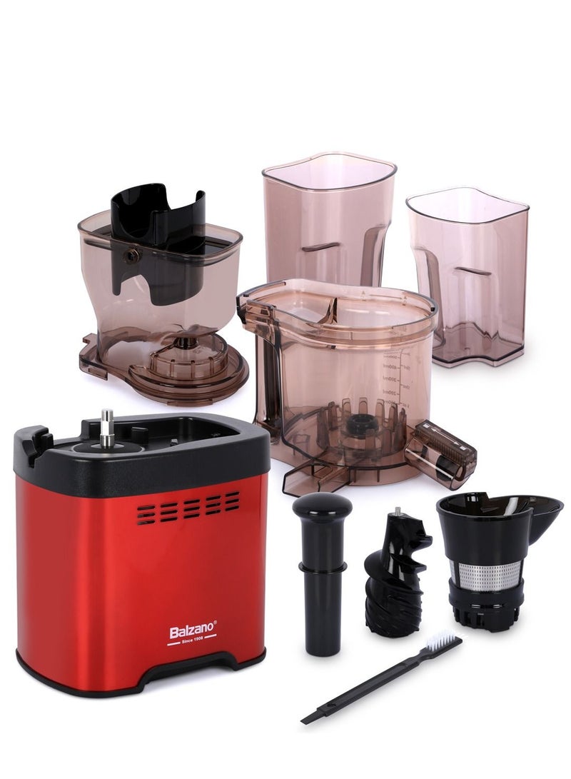 Balzano Whole Mouth Slow Juicer JE20-36M01 - Red