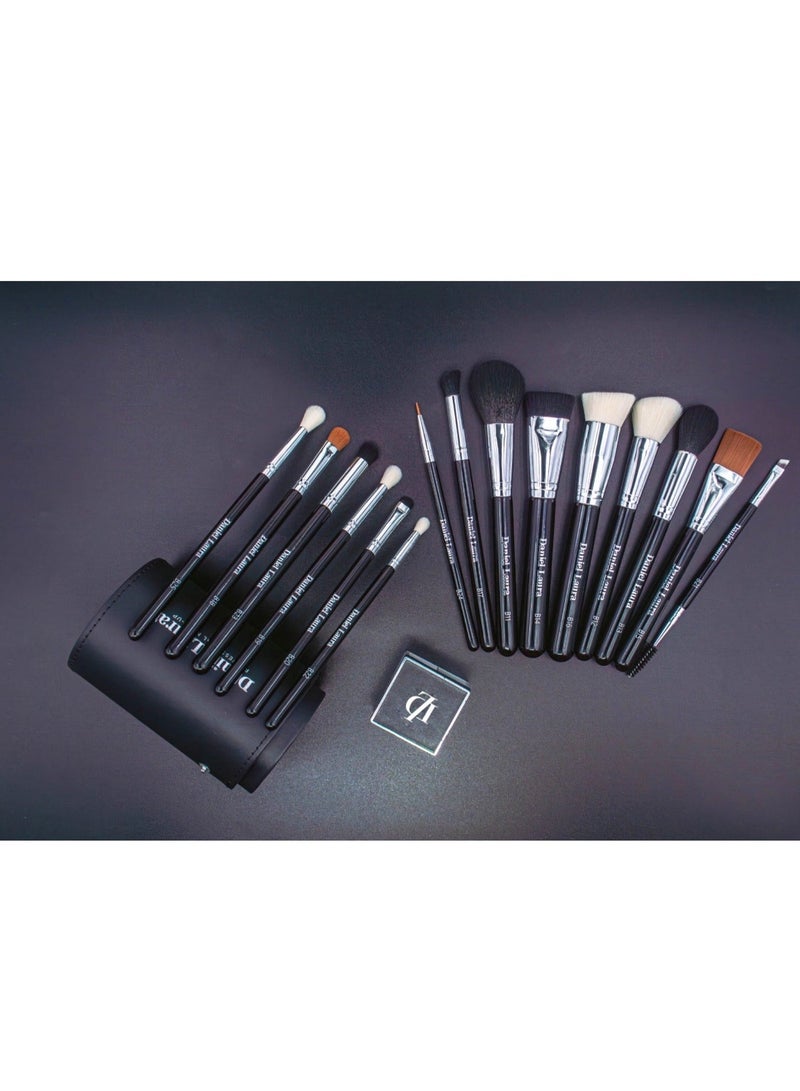 Daniel Laura Studio full face Makeup Brush Set |15 Pcs Makeup Brushes of foundation, powder, eye shadow, eyebrow, blend, blush, concealer, featuring | Soft vegan bristles |Travel brush set with Holder - Image 5