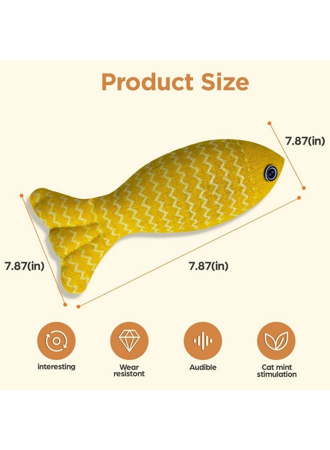 Indoor Cat Toys for Catnip Fish: 3 Packs Simulation Fish Shape Soft Linen Exercise Kicker Toys, Chew Bite Supplies for Cat Toys Self Play - Image 3