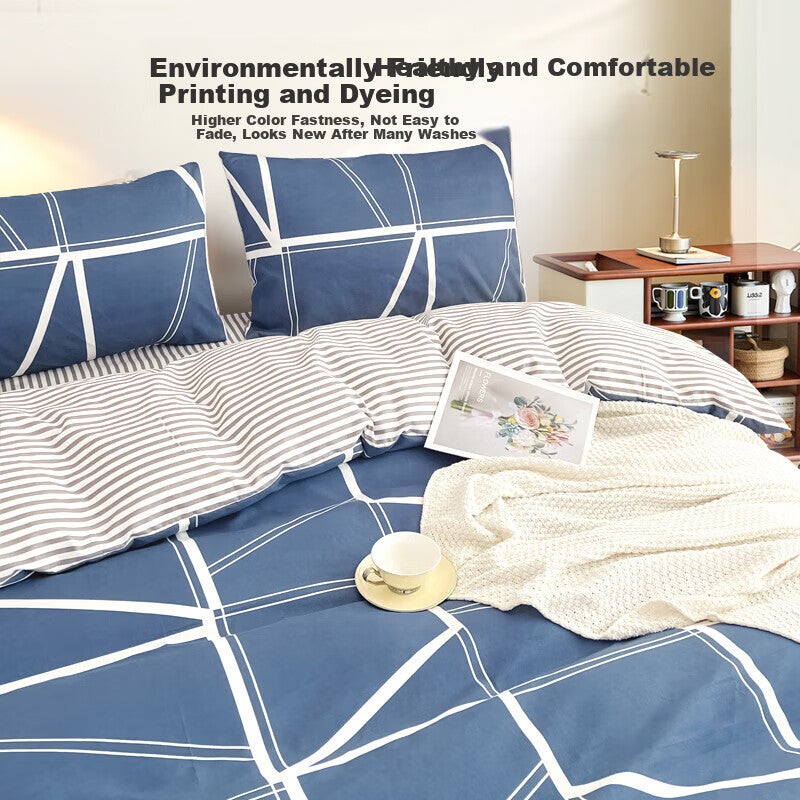 CROWN Duvet Cover Single Piece 150x200cm Winter Class A Thickened Brushed Single Bed Sheet for Student Dormitory 1.5x2 Meter Bed - Image 3