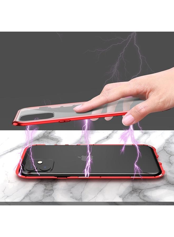 زبون جراب لهاتف iPhone 11 Pro نحيف للغاية مزدوج الجوانب مع إطار زاوي مغناطيسي من الزجاج المقوى وغطاء قلاب مغناطيسي - Image 4