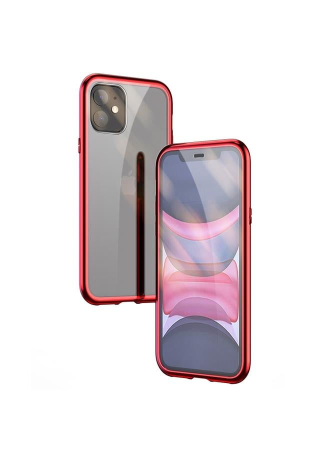 زبون جراب لهاتف iPhone 11 Pro نحيف للغاية مزدوج الجوانب مع إطار زاوي مغناطيسي من الزجاج المقوى وغطاء قلاب مغناطيسي - Image 3