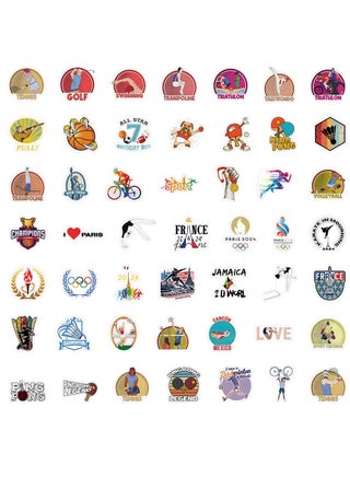 100Pcs Paris 2024 Olympic Games Stickers for Water Bottle, Cool Sport Soccer Waterproof Vinyl Decal for Teen Adult Girl Laptop Computer Skateboard Luggage Guitar Travel Case Bike - view 3