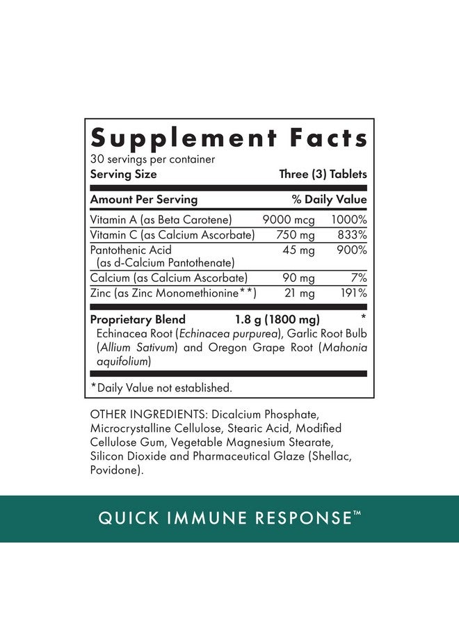 MICHAEL'S Health Naturopathic Programs Quick Immune Response - 90 Vegetarian Tablets - Immune System Support - with Vitamin A, Vitamin C & Zinc - 30 Servings - Image 2