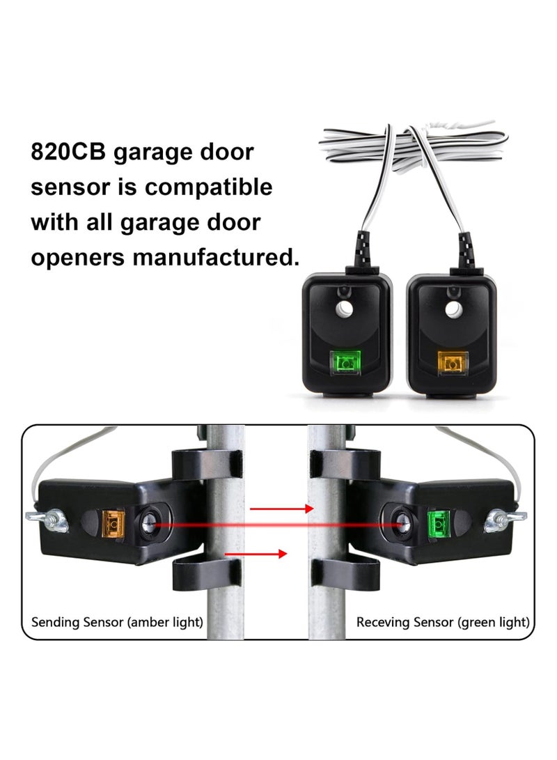 Excefore 820CB Garage Door Safety Sensor & Brackets Replacement Kit for 41A5034/ G801CB-P/801CB/041-0136 for Chamberlain LiftMaster Sears Craftsman Garage Door Openers (2PCS) - Image 3
