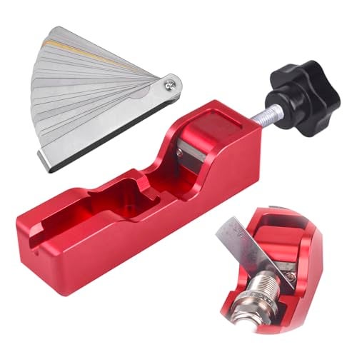 CNRAQR Universal Spark Plug Gap Tool Compatible with Most 10mm 12mm 14mm 16mm Spark Plugs Red 1 Set with Feeler Gauge
