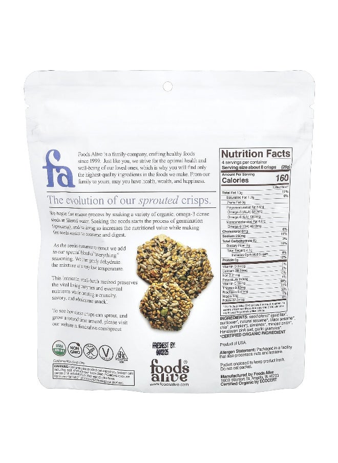 Foods Alive Foods Alive, Sprouted Crisps, Everything, 4 oz (113 g)  - Image 2