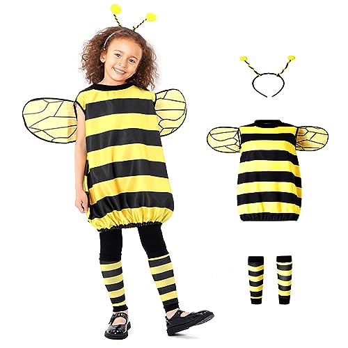 TUSAUW Bee Costume Kids Halloween Bee Costume with Headband Jacket Wings Leggings for Halloween Theme Party - Image 1