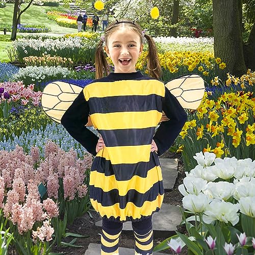 TUSAUW Bee Costume Kids Halloween Bee Costume with Headband Jacket Wings Leggings for Halloween Theme Party - Image 3