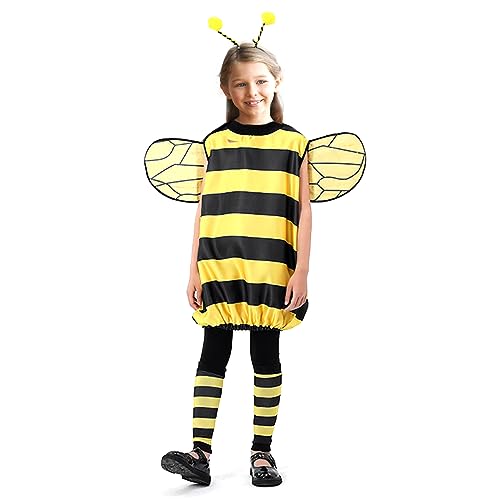 TUSAUW Bee Costume Kids Halloween Bee Costume with Headband Jacket Wings Leggings for Halloween Theme Party - Image 2