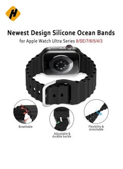 HuHa "Ocean Band for Apple Watch – Adjustable Soft Silicone Sport Band, 49mm to 38mm, Breathable Elastic Wristband for Series Ultra, 8, 7, SE, 6, 5, 4, 3, 2, 1"  - Image 5
